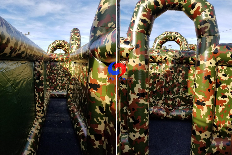 Commercial outdoor large PVC camo inflatable archery laser tag arena camouflage inflatable maze for sale