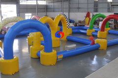 outdoor large portable bumper cars bike Tricycles racing arena inflatable go karts race track for sale