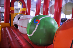 large outdoor sports red baller wipe out inflatable wipeout obstacle big balls for sale