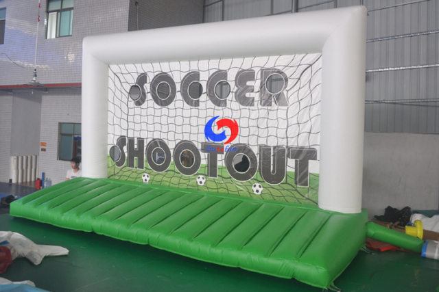 Sport themed event Target Goal Soccer Penalty Shootout Inflatable Target football goal with bed