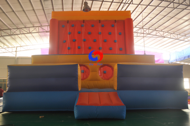 Heavy Duty Commercial Deluxe Obstacle Activity mobile Inflatable Rock Climbing Wall for sale