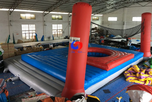 beach team sport Ball game volleyball football gymnastics trampoline court Inflatable Bossaball for sale