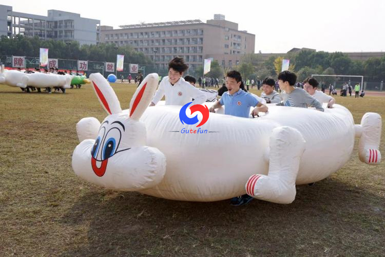 outdoor inflatable team building rabbit turtle race sports games toys corporate school activities equipment for sale