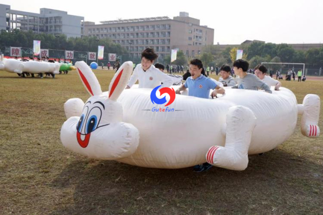 outdoor inflatable team building rabbit turtle race sports games toys corporate school activities equipment for sale