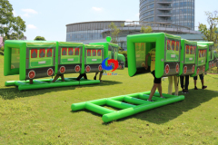 Two teams 4vs4 Sports Attraction "Inflatable train" for corporate event and team building