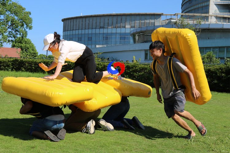 Inflatable team attraction "Mobile bridge" for active team building, corporate events, competitions