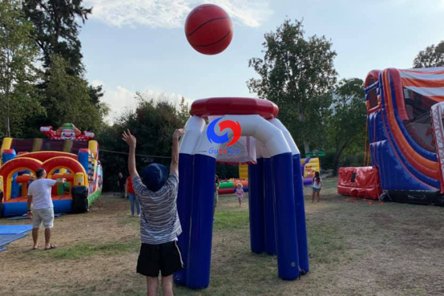outdoor corporate events team entertainment attraction water&land Giant Inflatable Basketbal Hoop for adults children