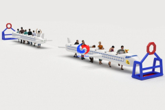 Inflatable team attraction "Aircraft Captain" "Turbulence in the plane" equipment for corporate and team building