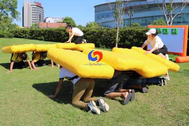Inflatable team attraction "Mobile bridge" for active team building, corporate events, competitions