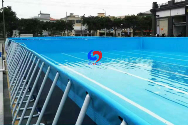 25m*10m*1.0m Outdoor large ready made rectangular metal frame above ground swimming pool