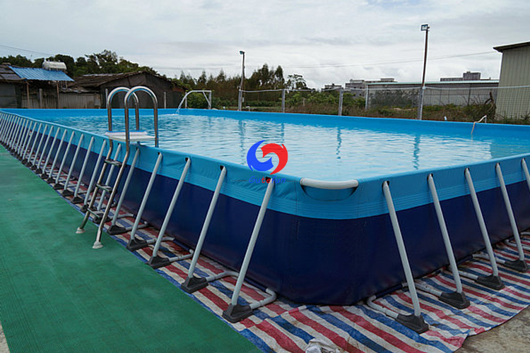 large outdoor 25m*12m*1.5m rectangular metal frame steel wall above ground swimming pools for sale