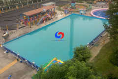 50m*30m*1.5m Largest ready made metal frame stainless steel wall mobile above ground water splash swimming pools