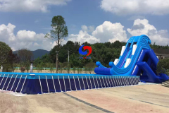 40ft largest commercial lake Slip&fly flying inflatable screamer water slide with above ground swimming pools