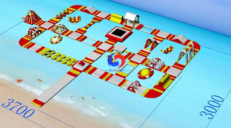 giants commercial mobile lake sea lagoon river swimming pool water race track inflatable floating water parks