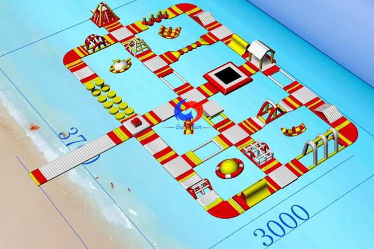 giants commercial mobile lake sea lagoon river swimming pool water race track inflatable floating water parks