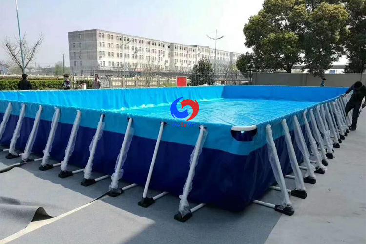 Custom prefabricated swim pool portable 25m*6m*1.32m rectangular above ground steel swimming pools for swim training