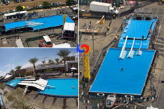 Gutefun 19m*13m*1.32m rectangular above ground steel frame swimming water pool for wake boarding sport in USA