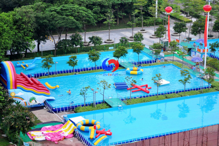 50m heavy duty Large PVC powder coated galvanized rectangular steel frame swimming pool above ground pools manufacturer