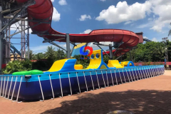 mobile commercial amusement parks inflatable floating water park with portable above ground swimming pool