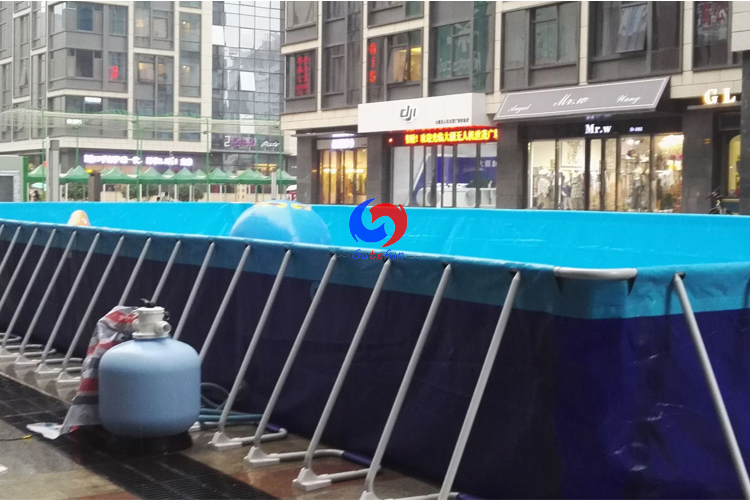 China fast delivery portable big floor above ground metal frame 2 lane 25m lap swimming pools for water games swim event