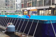 China fast delivery portable big floor above ground metal frame 2 lane 25m lap swimming pools for water games swim event