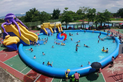 Above the land mega underwater world Octopus Paradise water slide large inflatable swimming pool water park on sale