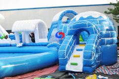 snow winter theme outdoor large above ground portable commercial ice world inflatable water park for all ages