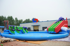 Above the land mega underwater world Octopus Paradise water slide large inflatable swimming pool water park on sale