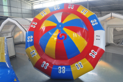 Summer waterpark Thickened PVC inflatable crazy saturn water gyro seesaw boat UFO floating inflatable spinning top boat toy