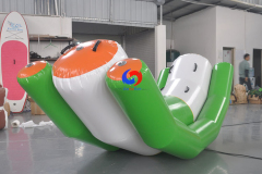 durable 0.9mm PVC swimming pool gyro iceberg floats 1 person single inflatable banana water seesaw rocker for pool games