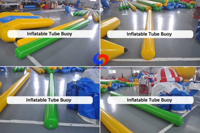 custom Any special size PVC floating Inflatable Buoy colorful 5m Long Inflatable safety tubes for Water park area