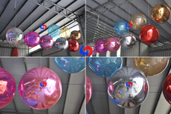 60cm 24" Pink inflatable PVC globe ball disco mirror ball balloon for party wedding ceiling decoration