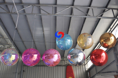 60cm 24" Pink inflatable PVC globe ball disco mirror ball balloon for party wedding ceiling decoration