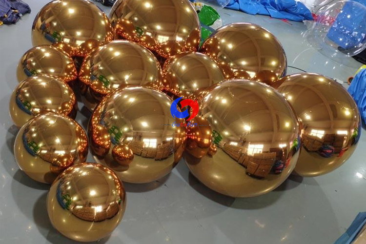 custom giant pvc reflective 1m Inflatable gold mirror ball 100cm for events christmas decoration