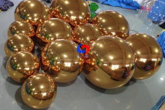 custom giant pvc reflective 1m Inflatable gold mirror ball 100cm for events christmas decoration