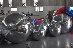 1.2m(48")  hanging inflatable party silver plastic ball inflatable disco silver mirror pvc ball for indoor ceiling decorative