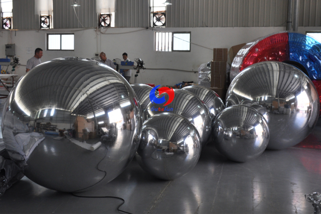 1.2m(48")  hanging inflatable party silver plastic ball inflatable disco silver mirror pvc ball for indoor ceiling decorative