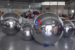 1.2m(48")  hanging inflatable party silver plastic ball inflatable disco silver mirror pvc ball for indoor ceiling decorative