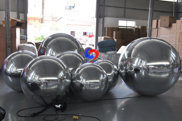 1.2m(48")  hanging inflatable party silver plastic ball inflatable disco silver mirror pvc ball for indoor ceiling decorative