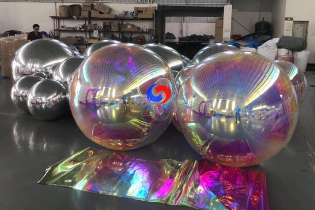 inflatable chrome ball mirror hollow ball large size inflatable disco ...