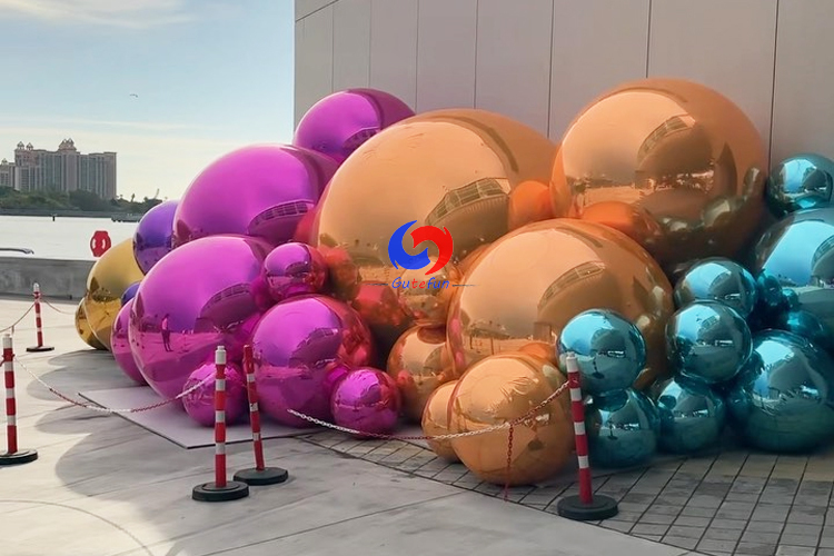 air compressor filled Wonderful Diameter 1 meter,1.5 meter 1.8 meter big inflated mirror balls for advertising