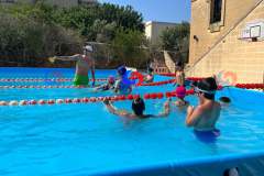 Wholesale 25m x 10m outdoor large metal frame pool rectangle steel wall above the ground swimming pool for swim lessons