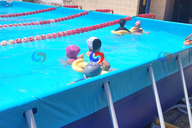 25m bestway/Intex rectangular steel metal framed self supporting pro max above ground swimming pools for swim lessons