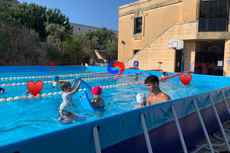 Wholesale 25m x 10m outdoor large metal frame pool rectangle steel wall above the ground swimming pool for swim lessons