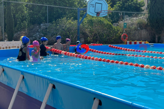 Wholesale 25m x 10m outdoor large metal frame pool rectangle steel wall above the ground swimming pool for swim lessons