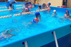 25 meter by 10 meter above the ground steel wall PVC tarpaulin rectangular metal frame swimming pool for summer school
