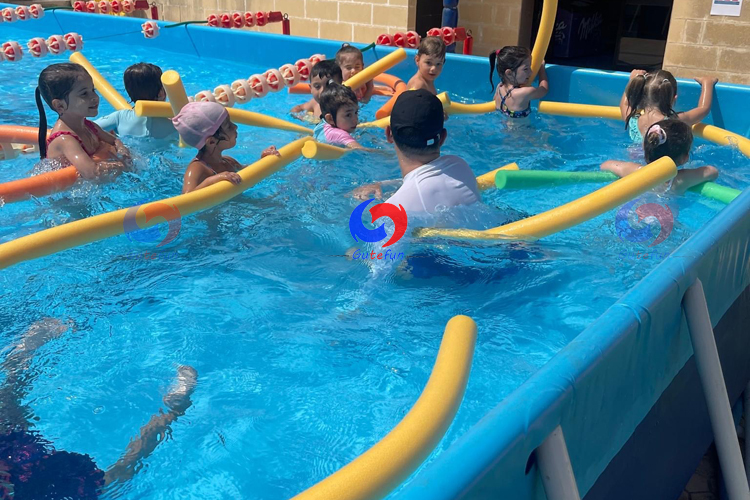 25 meter by 10 meter above the ground steel wall PVC tarpaulin rectangular metal frame swimming pool for summer school