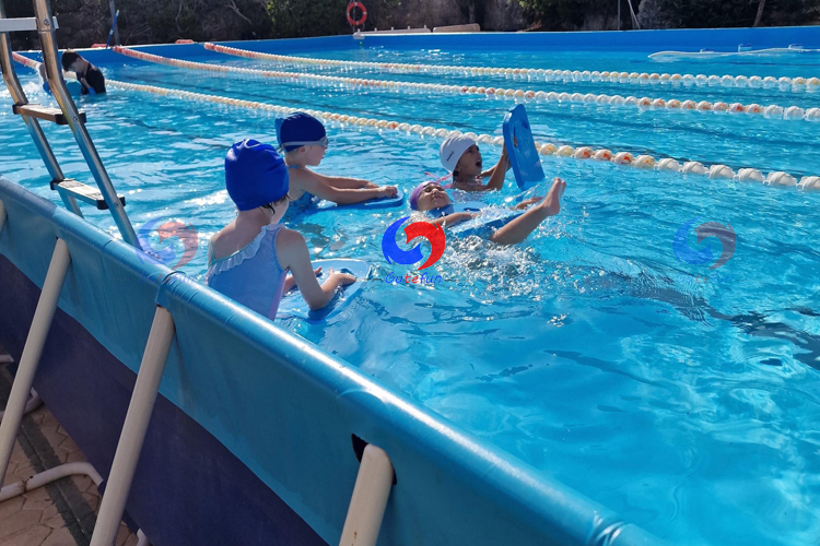 25m large outdoor school swim pool commercial square above ground swimming pool with sand filter pump complete system