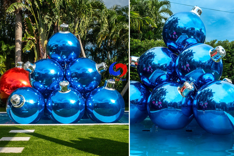 Christmas events festivals commercial giant inflatable chrome ornaments, Custom Giant Christmas Mirror Ball Ornament