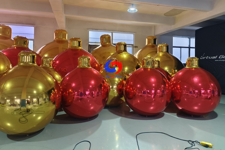 Hanging Decoration Red Blue Golden Big Shiny Ornaments Christmas Giant Inflatable chrome Ball Ornaments